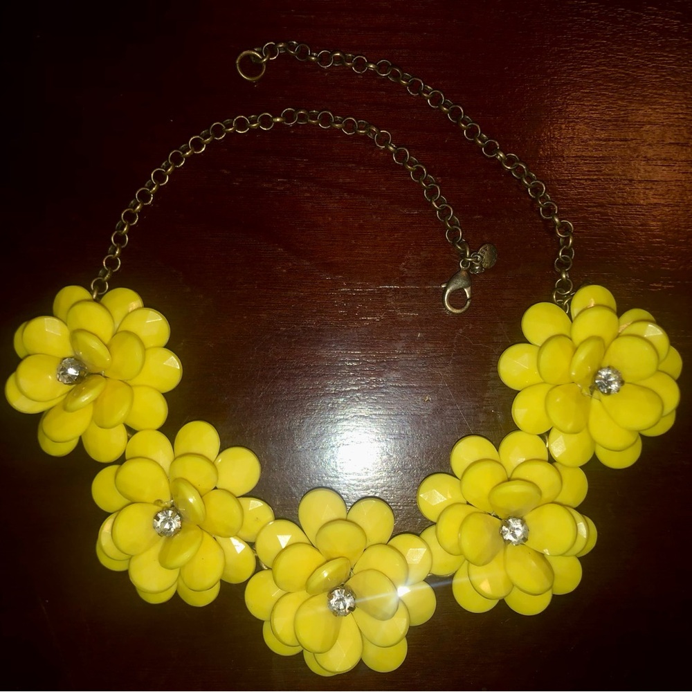 J CREW Flower Necklace - Yellow